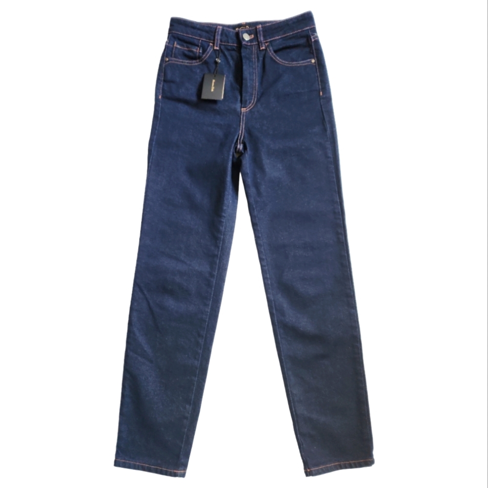 Massimo Dutti HIGH-WAIST SLIM FIT STRAIGHT-LEG JEANS